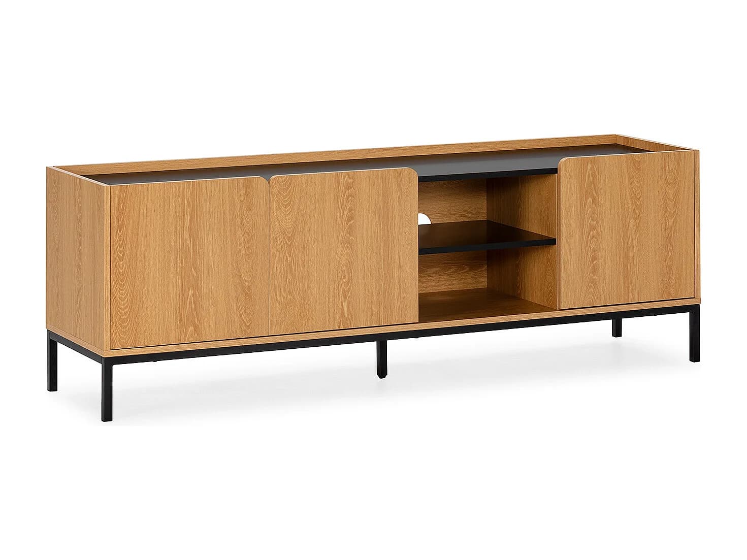 Meuble Tv Curva 3 portes couleur Chêne