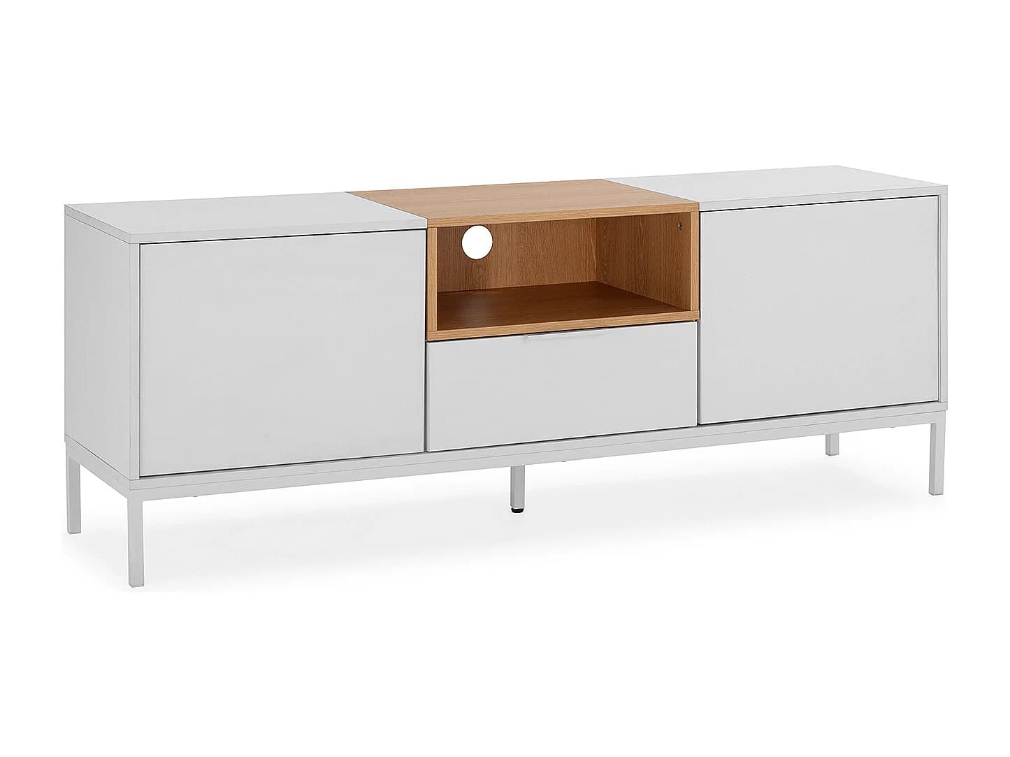 Meuble Tv Nieve 2 portes 1 tiroir couleur Blanc