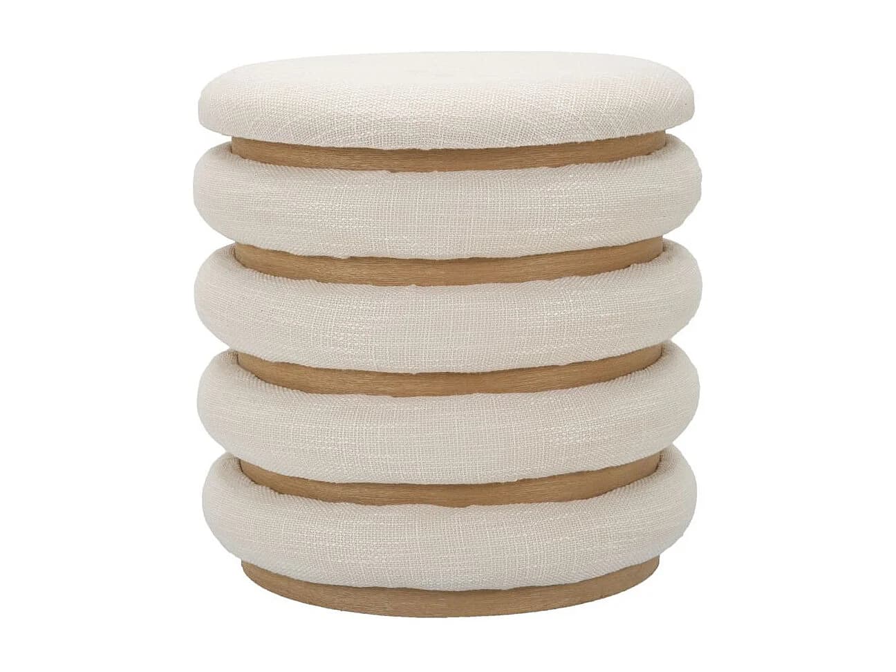 Pouf Avec Rangement "Damasco" 42cm Beige