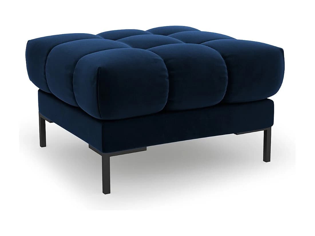 Cosmopolitan Design - Pouf "Bali" en velours bleu roi - 60x60x41cm