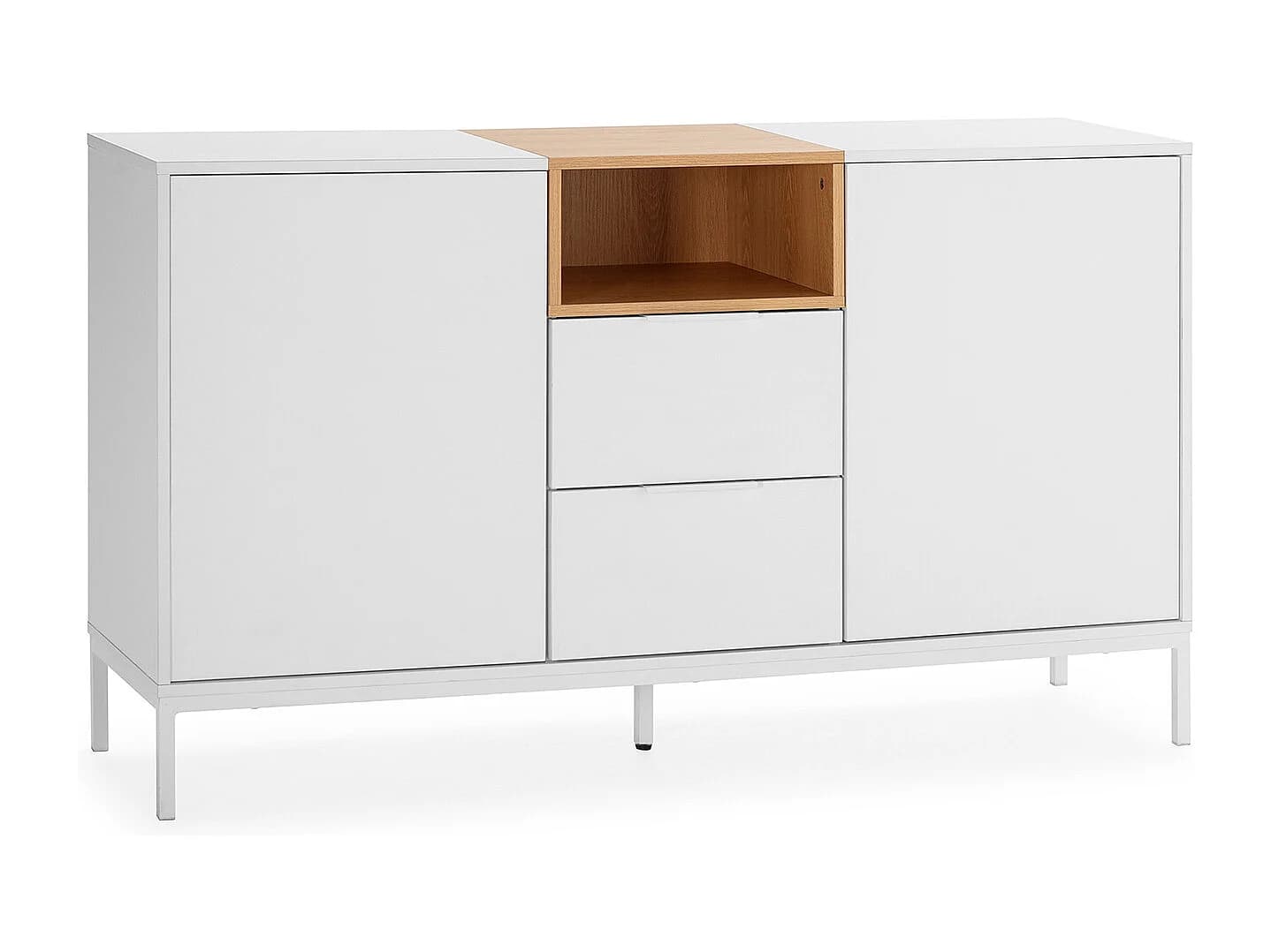 Buffet Nieve 2 portes 2 tiroirs couleur Blanc