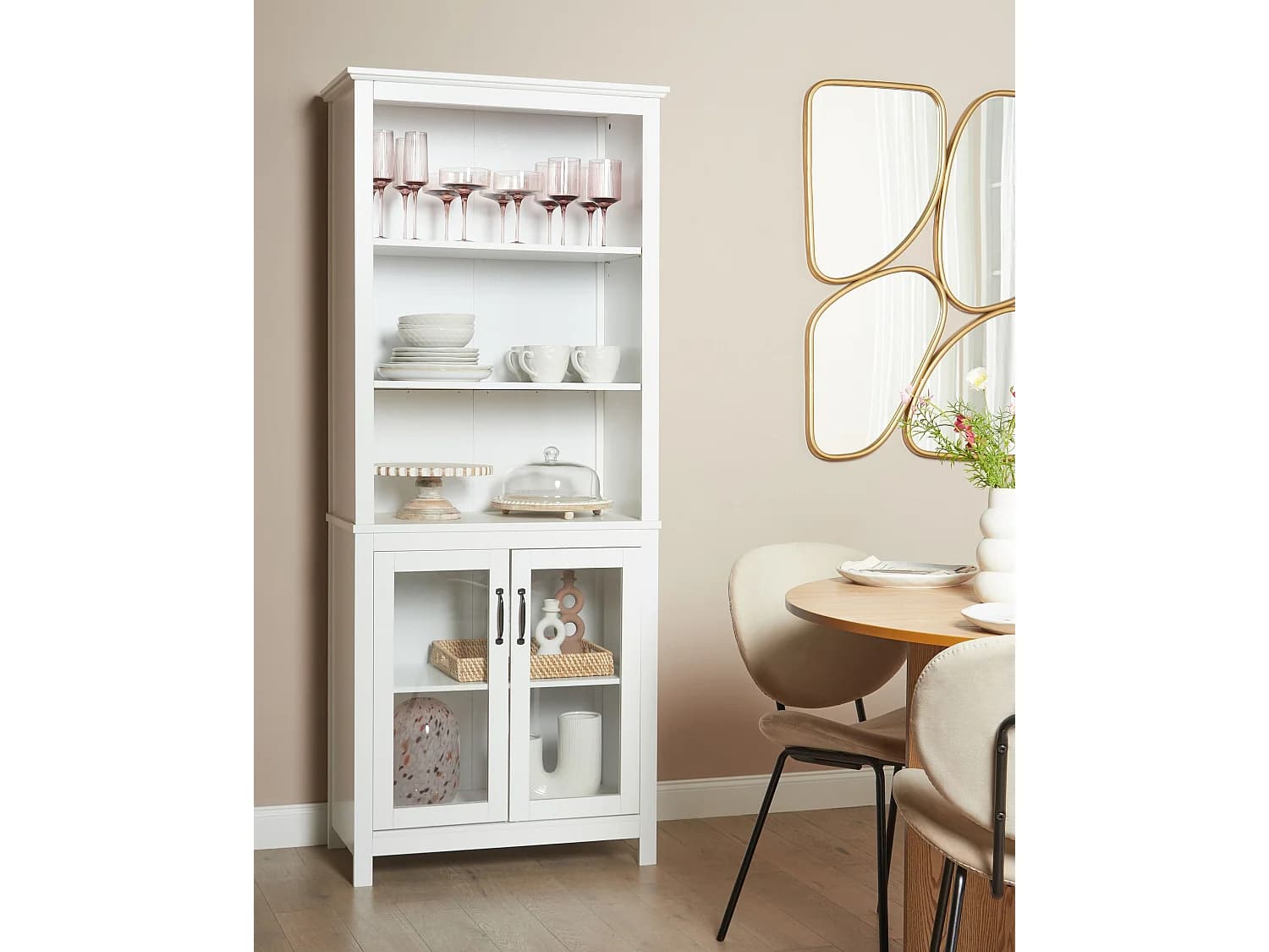Vitrine en verre LUSBY 75 cm Blanc