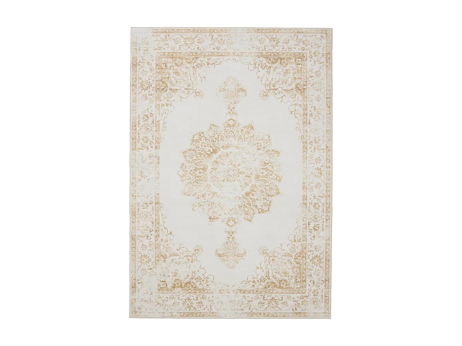 Tapis lavable George Crème/Jaune 240x340 cm