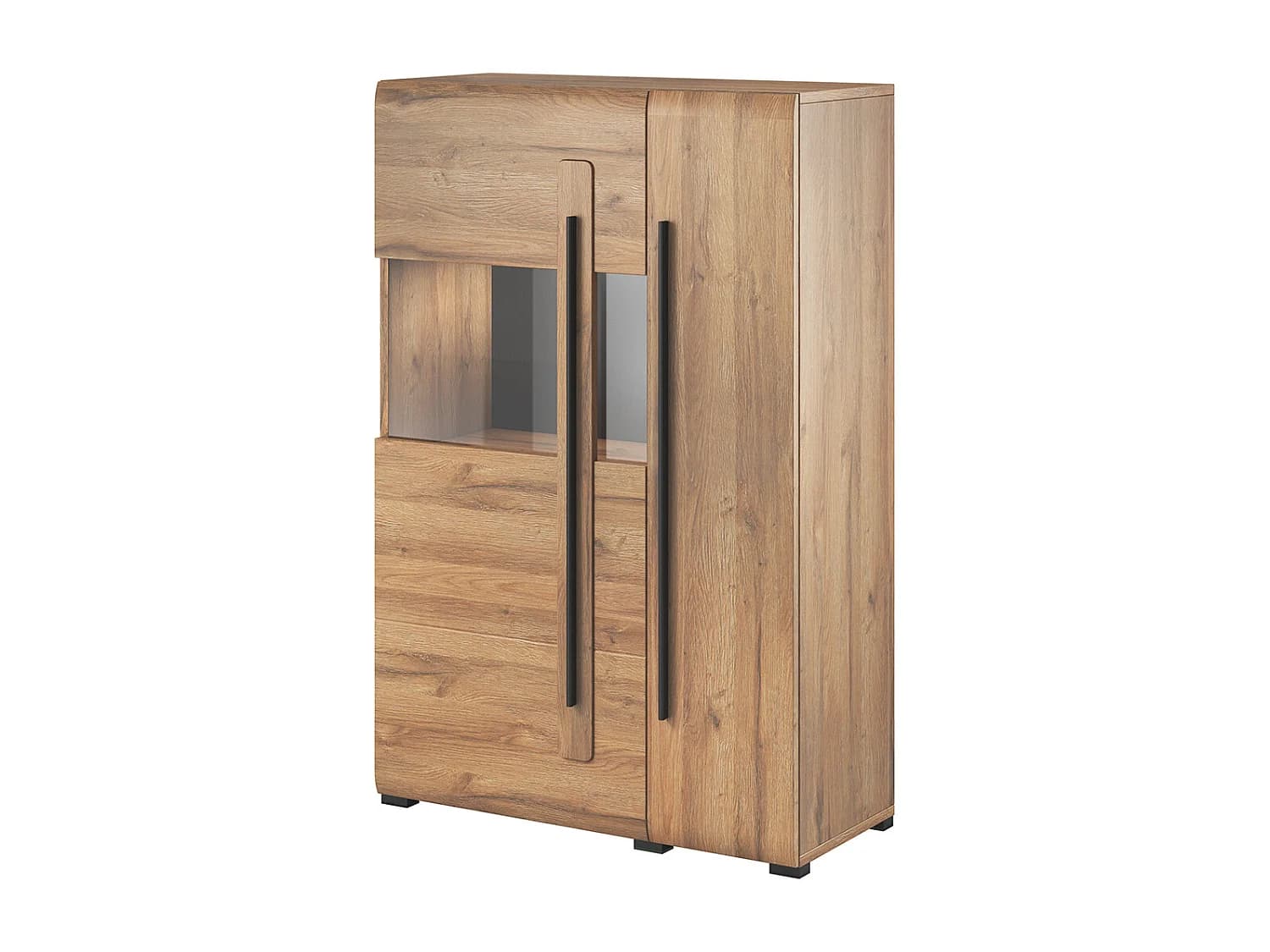 Vaisselier 2 portes avec LED Louis Bois