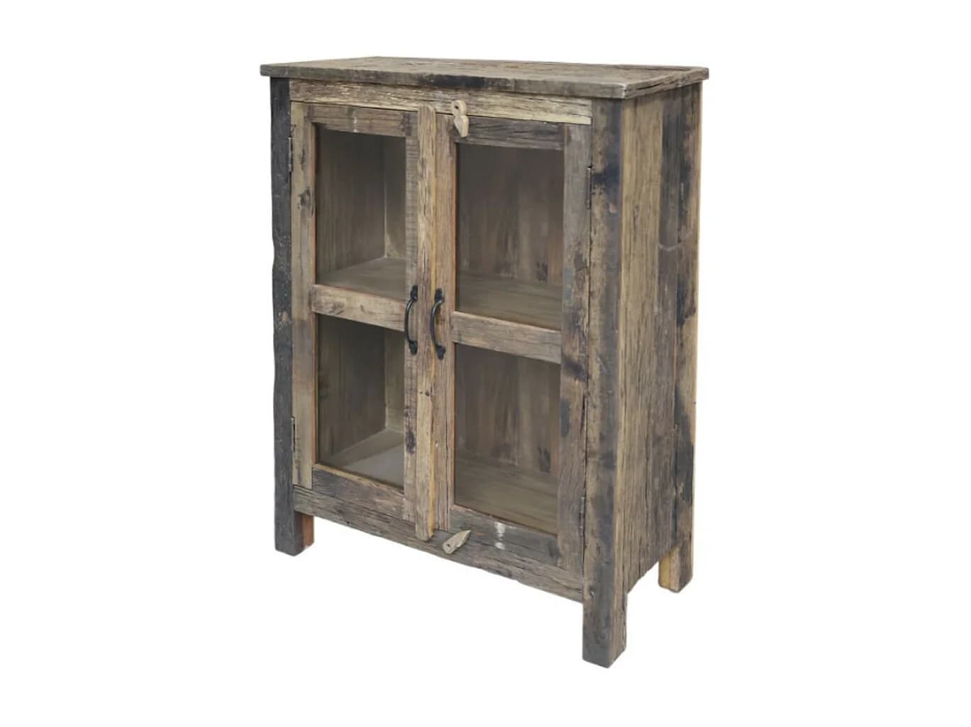 Armoire buffet vaisselier 2 portes rangement cuisine bois marron 100cm