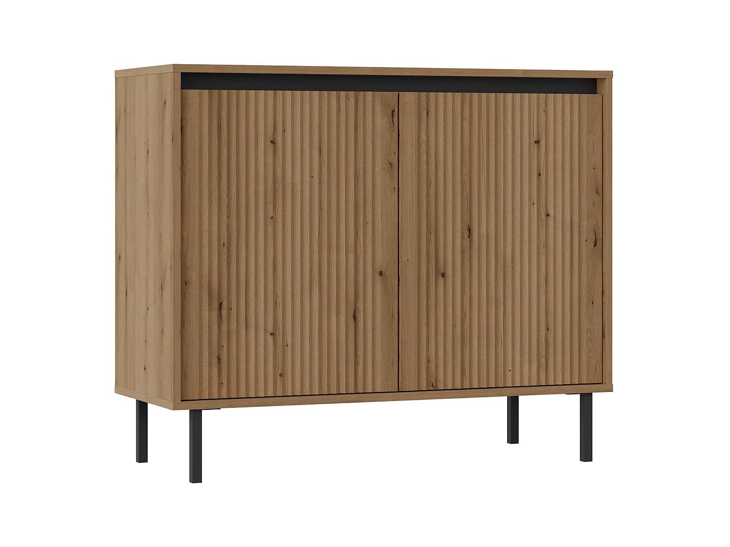 Buffet 2 portes avec pieds noirs – 100 cm – chêne evoke - OSAKA