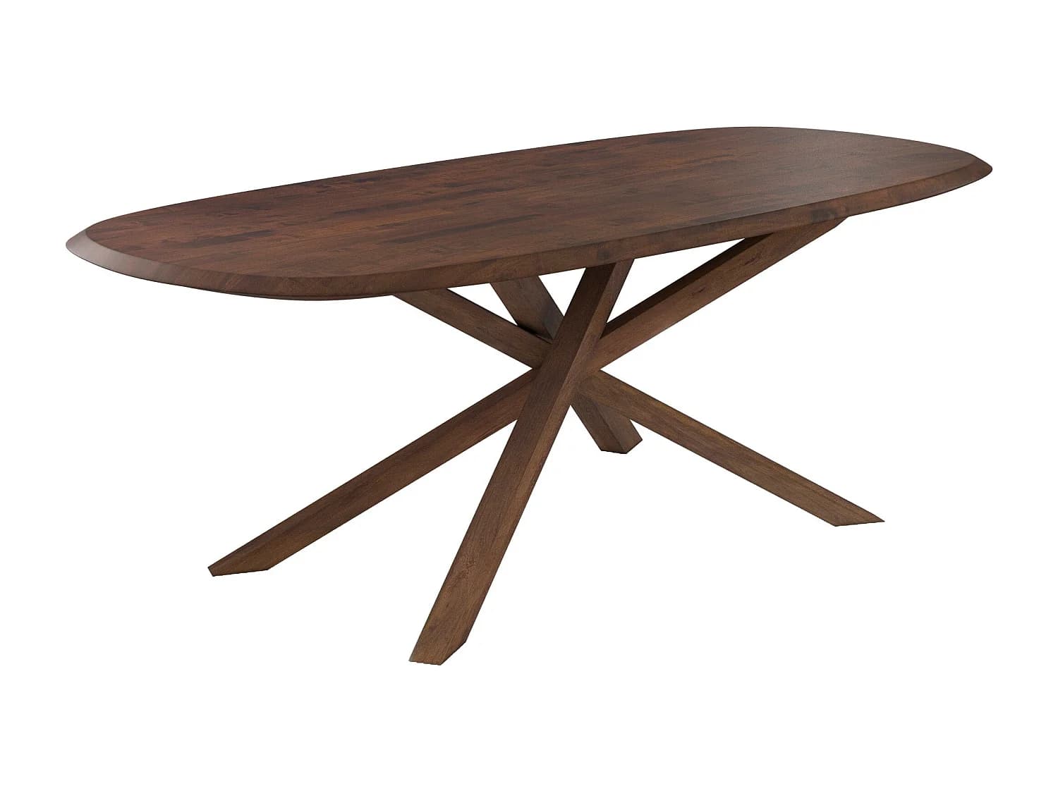 Table rectangulaire en bois d'hévéa massif foncé 10 personnes - Aladin