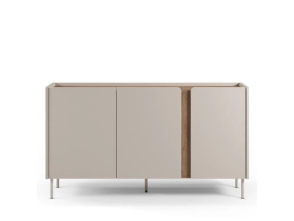 Boxy - Buffet 3 portes en bois et métal L150cm - Beige