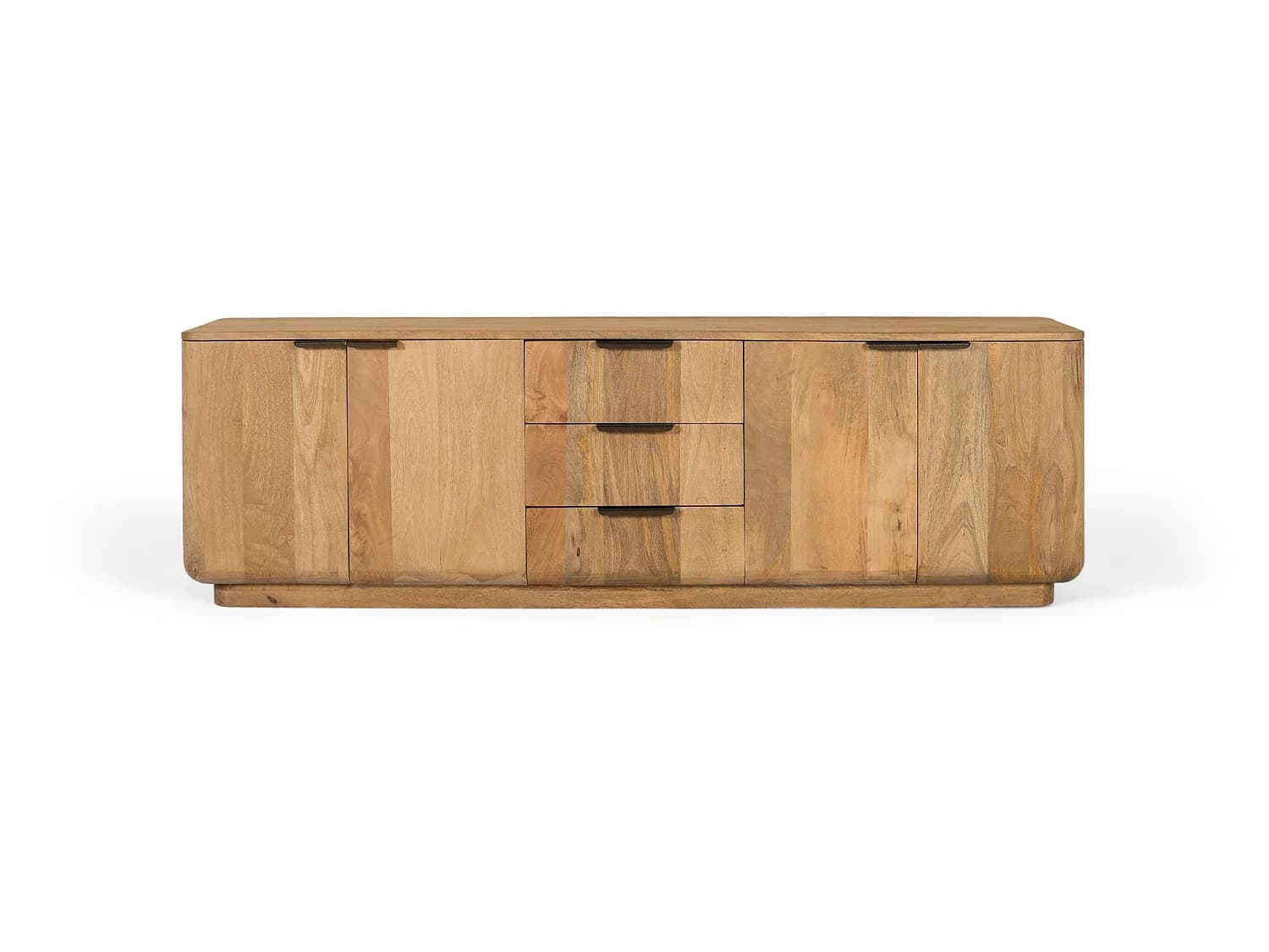 Meuble TV en bois de manguier 180 cm, style rustique moderne - 55 x 180 x 40
