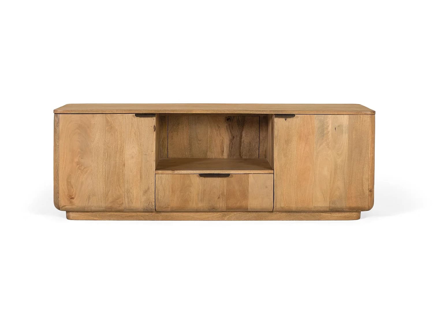 Meuble TV en bois de manguier 160 cm, style rustique moderne - 56 x 160 x 40 cm
