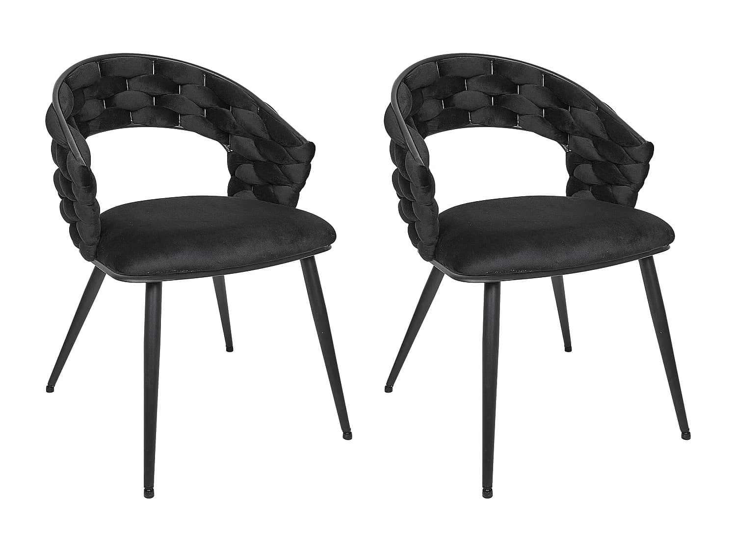 Lot de 2 Chaises Fauteuils de Table - HOME DECO FACTORY - Chic - Noir