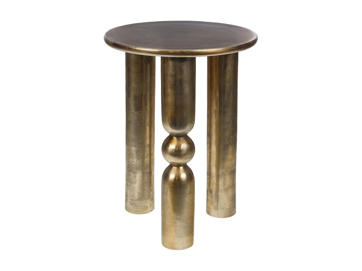 Bout de canapé sablier en aluminium doré H55 cm Totem