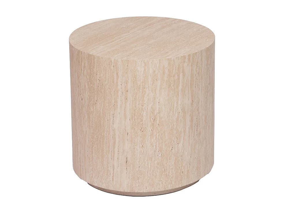Bout de canapé rond effet travertin Ø45 cm Rod