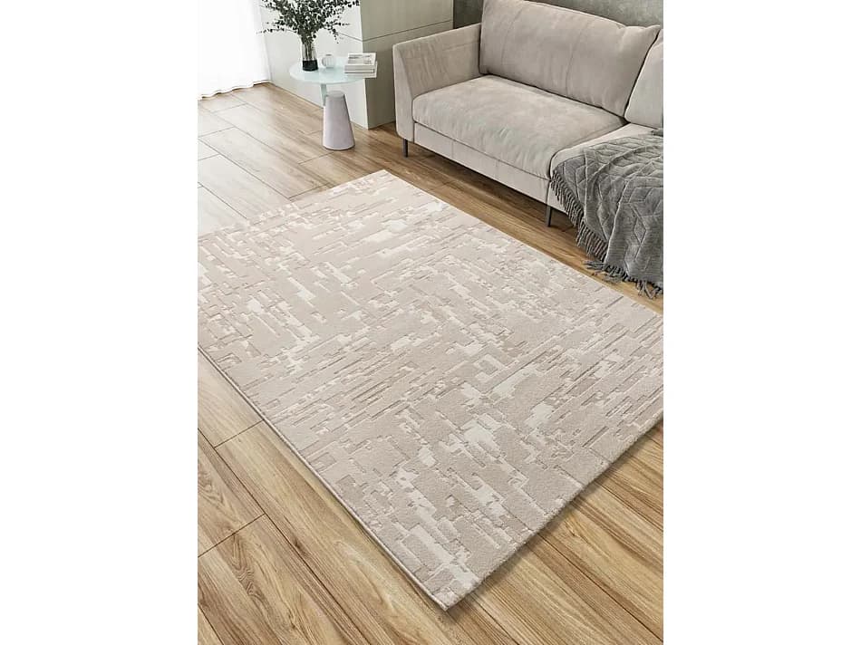 Tapis intérieur - abstrait avec relief - beige - 200 x 290 cm - BARESA