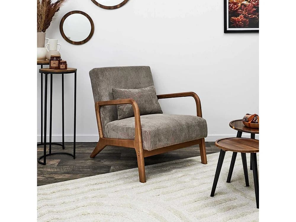 Fauteuil - HOME DECO FACTORY - Design - Confortable - Gris