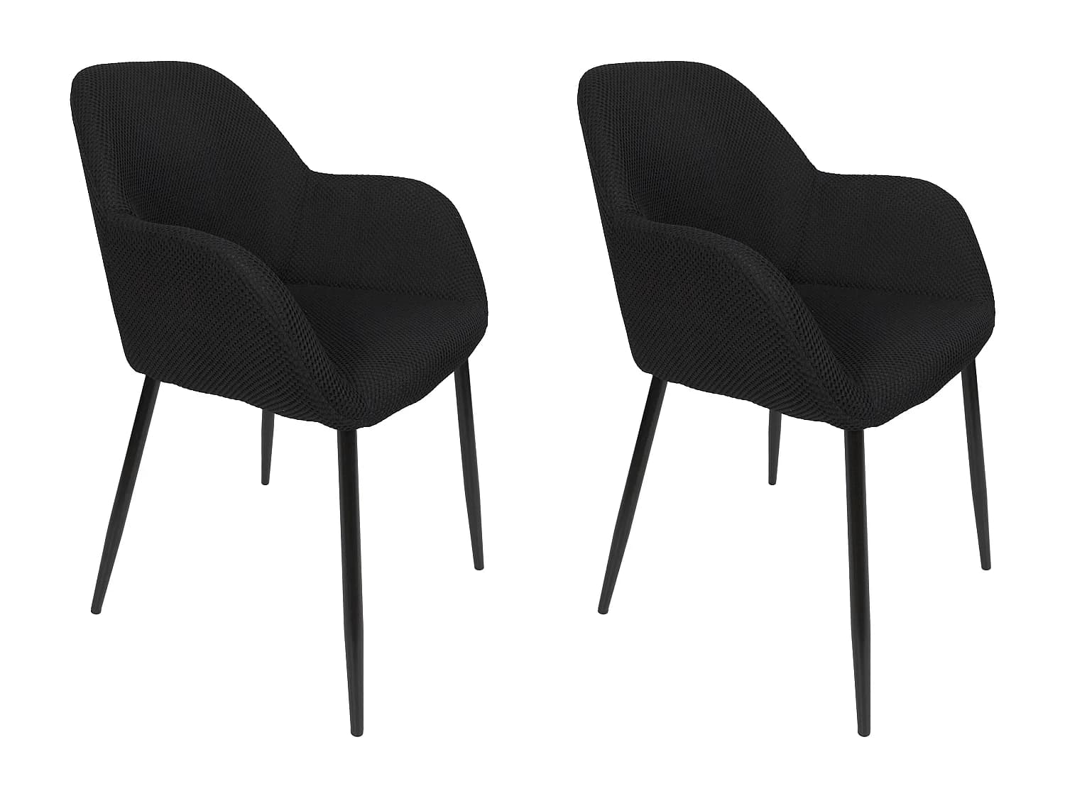 Lot de 2 Fauteuils - HOME DECO FACTORY - Atome - Élégants - Confortables - Noirs