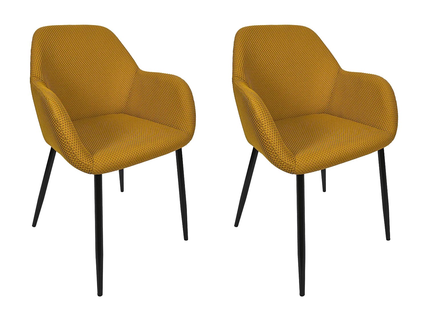 Lot de 2 Fauteuils - HOME DECO FACTORY - Atome - Design - Jaune