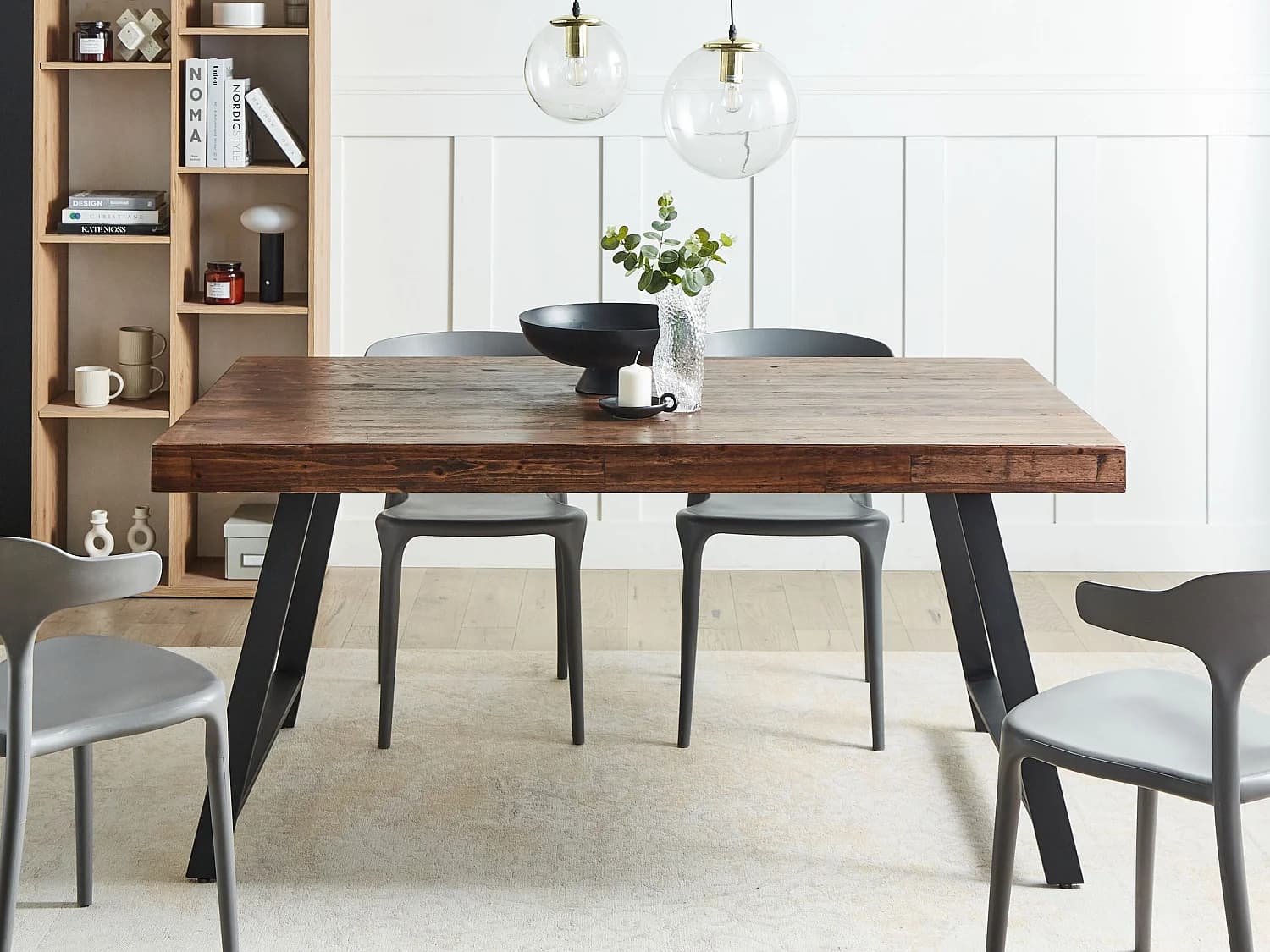 Table de repas WARTON Marron foncé 160 cm 90 cm Bois de pin