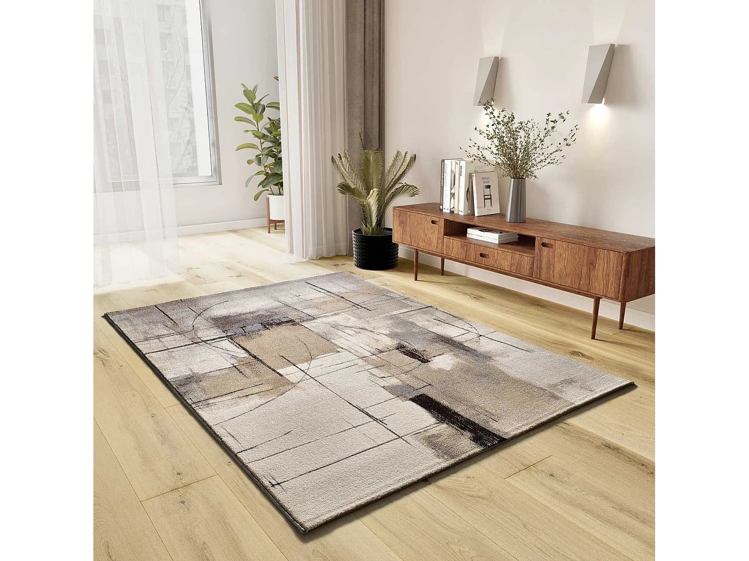 Tapis intérieur - abstrait - beige - 160 x 230 cm - BERUTI