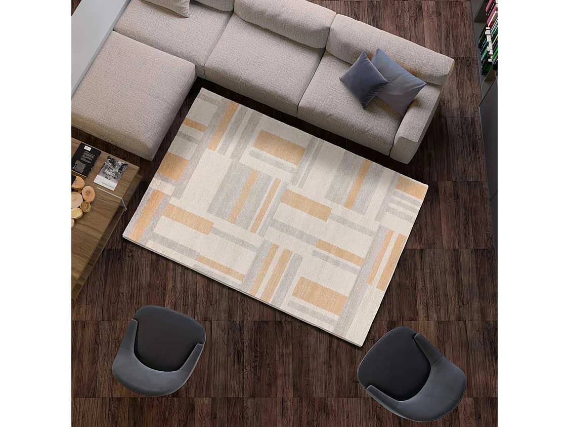 Tapis intérieur - géométrique - beige - 160 x 230 cm - CRAFT