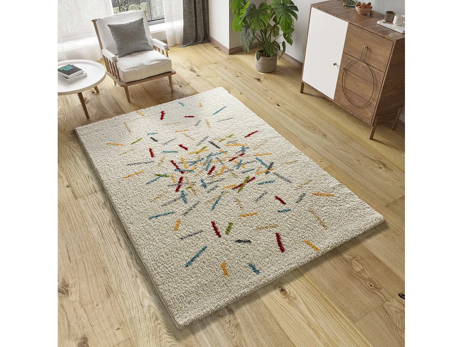 Tapis intérieur - shaggy géométrique - multicolore - 160 x 230 cm - BREMEN