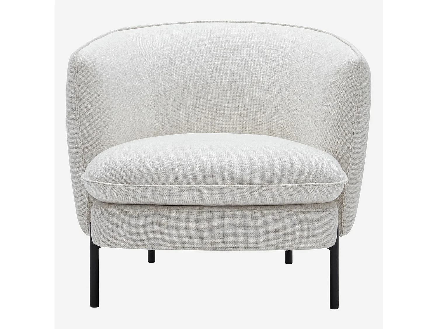 Habitat - Fauteuil en tissu et métal noir - Ivoire - Jusan