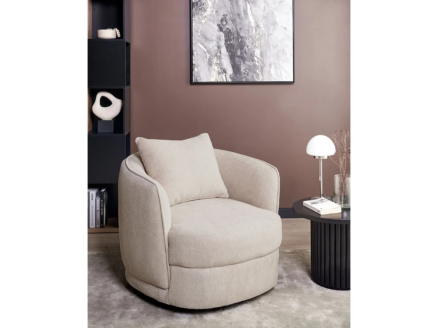 Fauteuil pivotant ANDALEN Beige clair