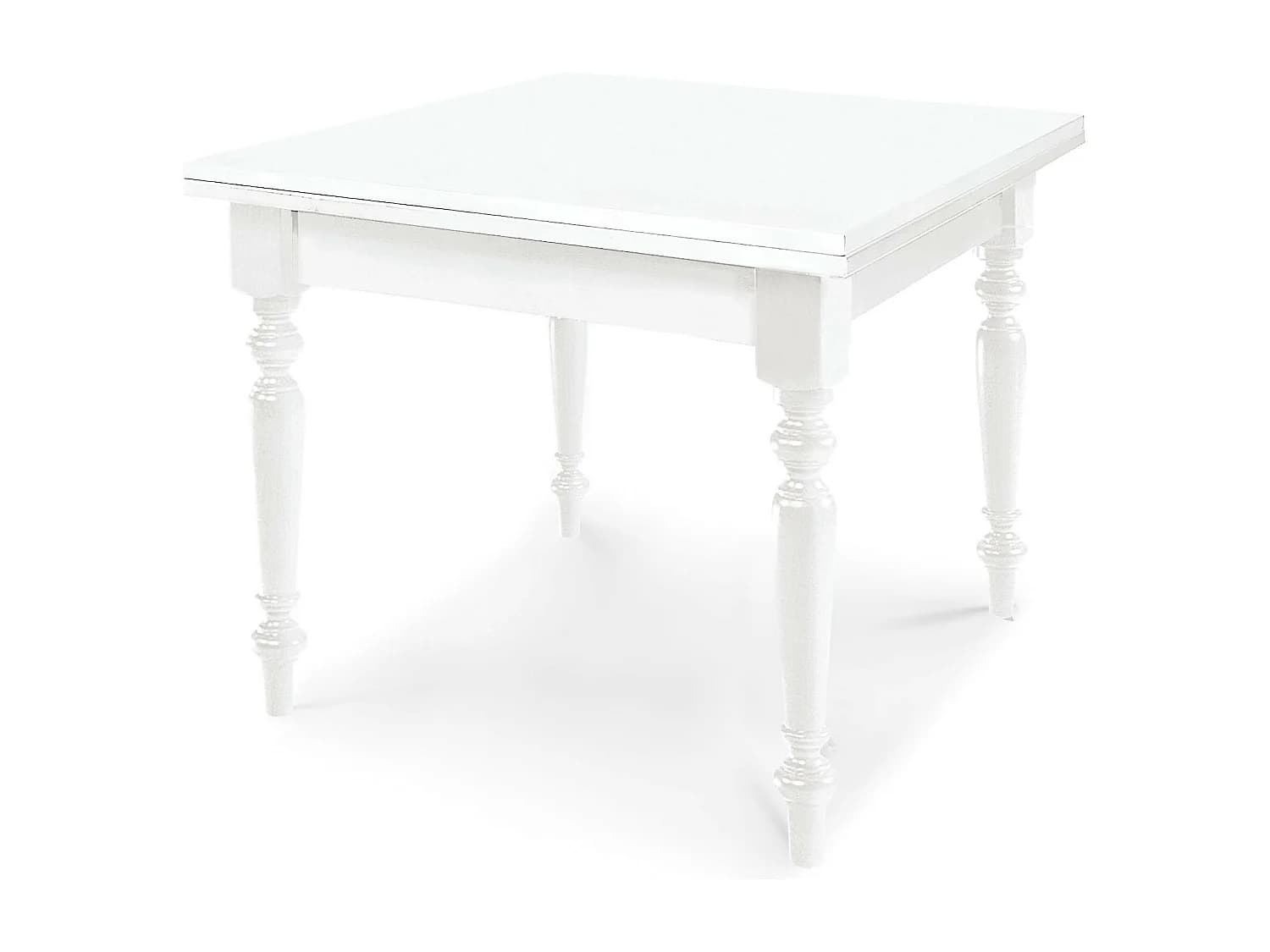 Table à rallonge pliante blanche 100×100 - 200×100 cm - ARDENZA