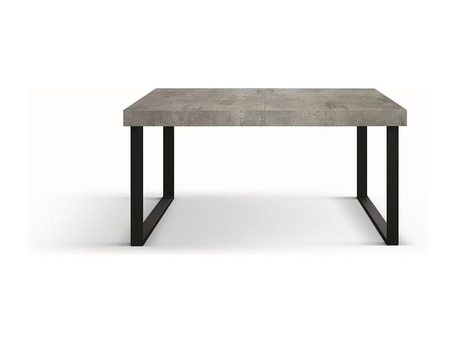 Table en bois,gris béton,base anthracite,longueur 140×90-220×90cm - CINQUALE