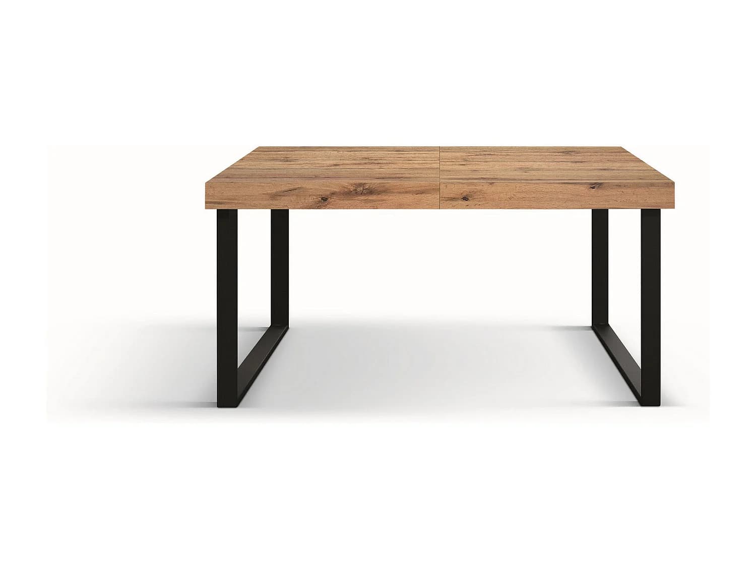 Table en bois effet chêne, base anthracite, 140×90-220×90cm de long - CINQUALE