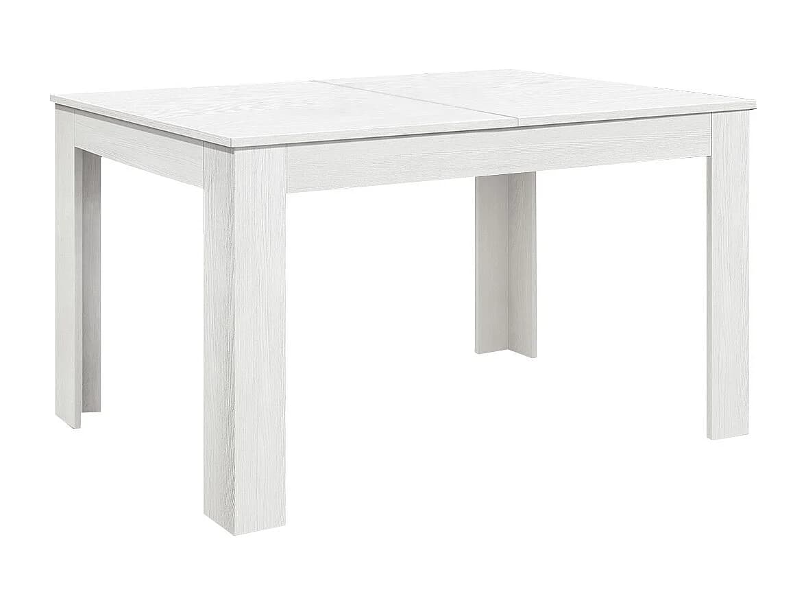 Table en bois avec finition blanche et base blanche, extensible 120×80-170×80 - LIPARI