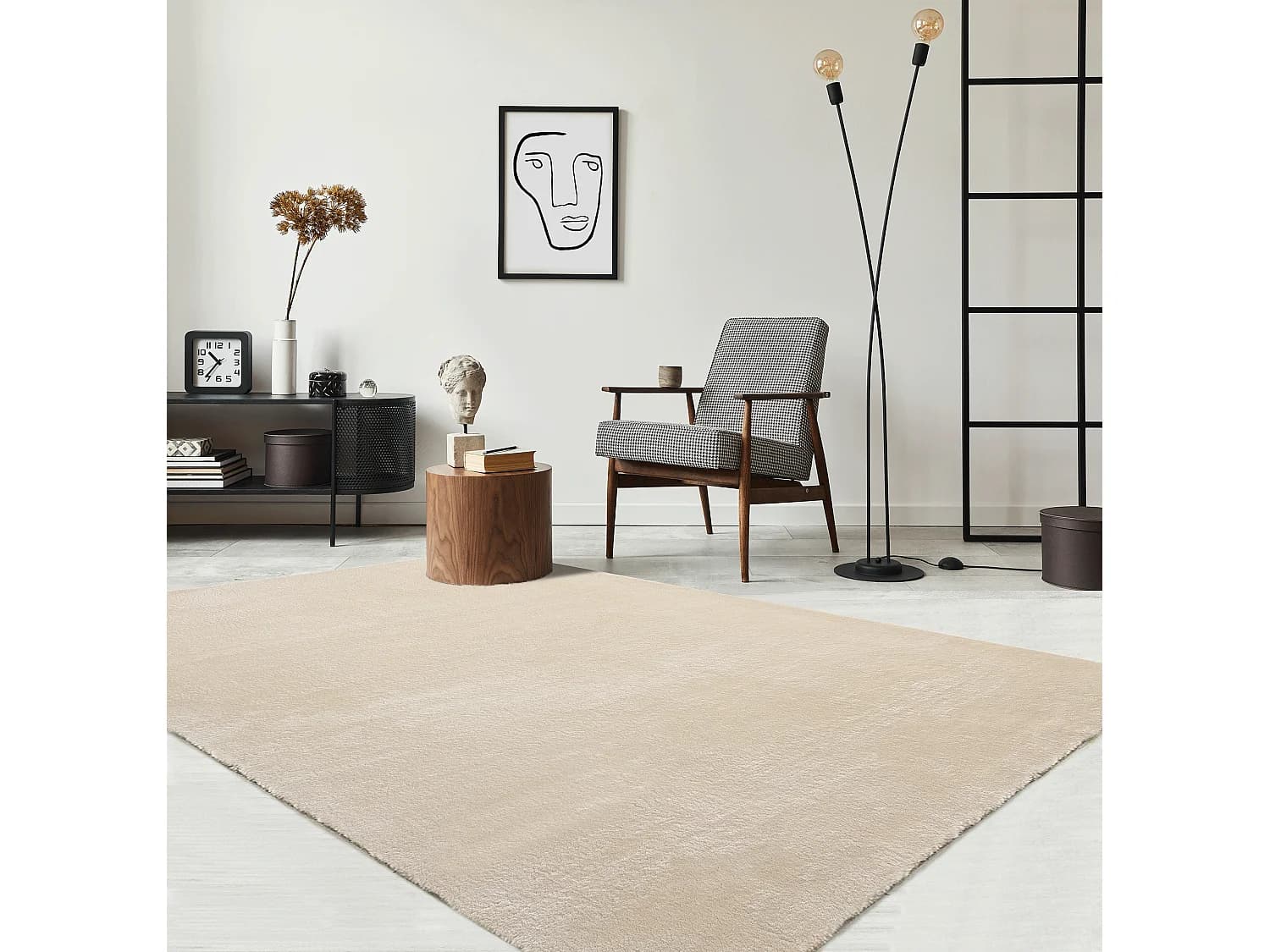 Tapis uni antidérapant lavable Beige - 300 x 400 cm - RELAX
