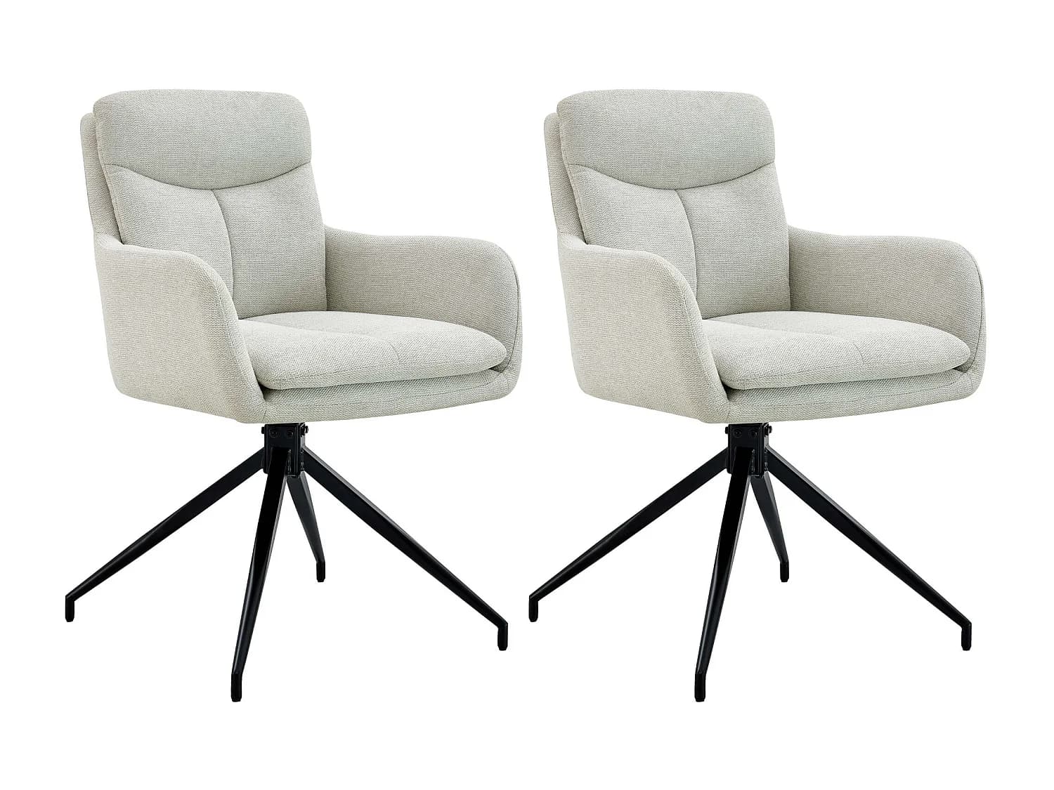 Lot de 2 chaise salle à manger - Tissu - Crème - Somers