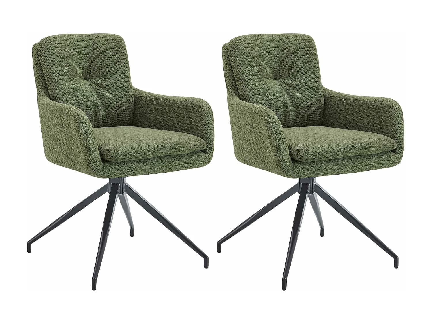 Lot de 2 chaise salle à manger - Tissu - Vert - Pickett