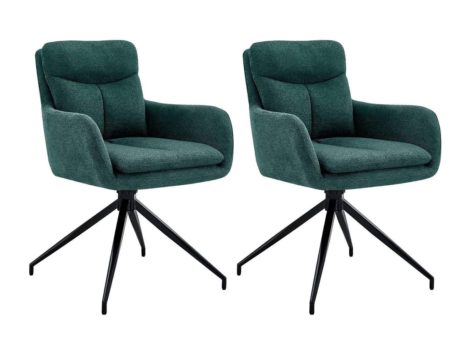 Lot de 2 chaise salle à manger - Tissu - Vert - Somers