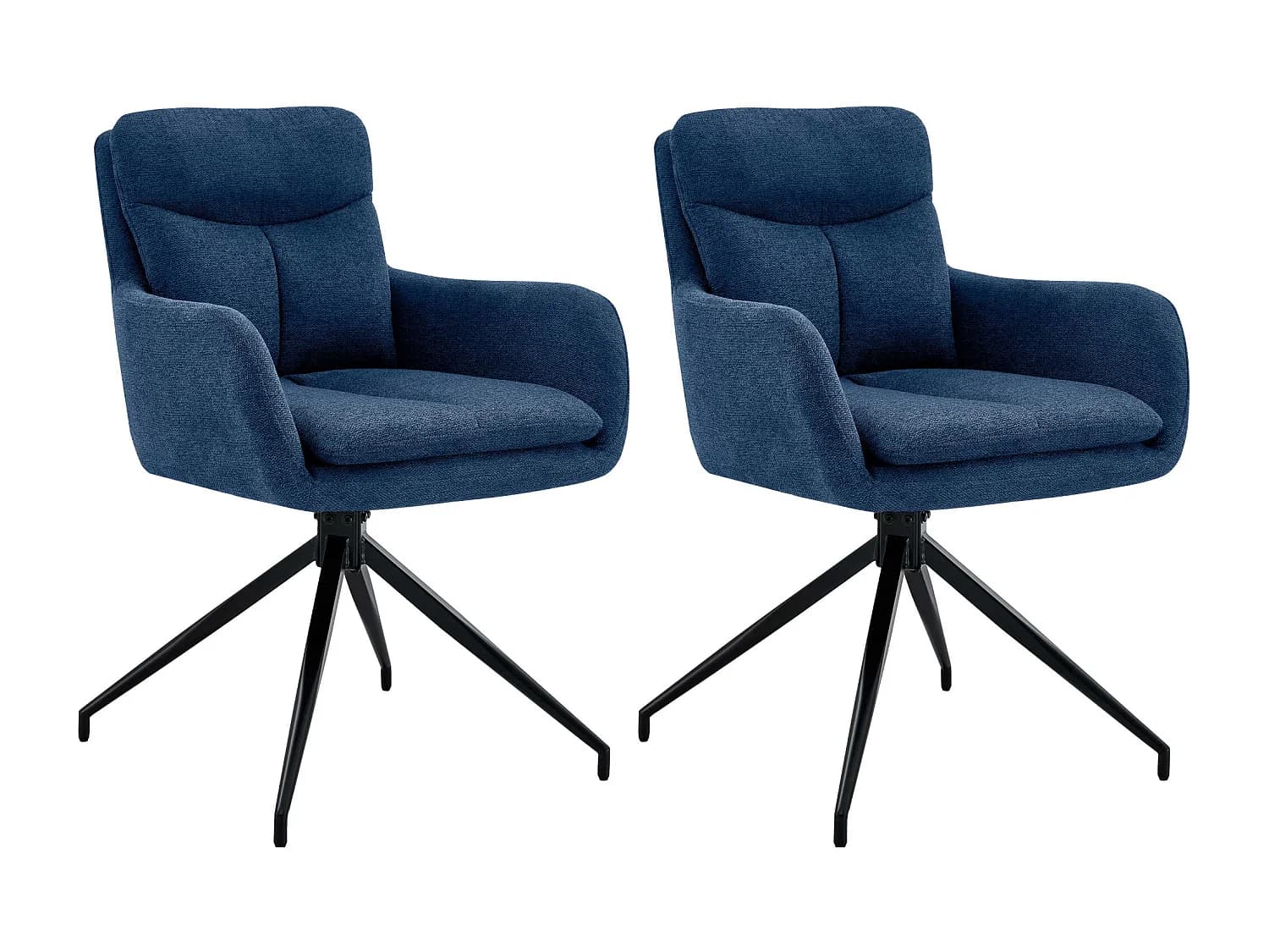 Lot de 2 chaise salle à manger - Tissu - Bleu - Somers