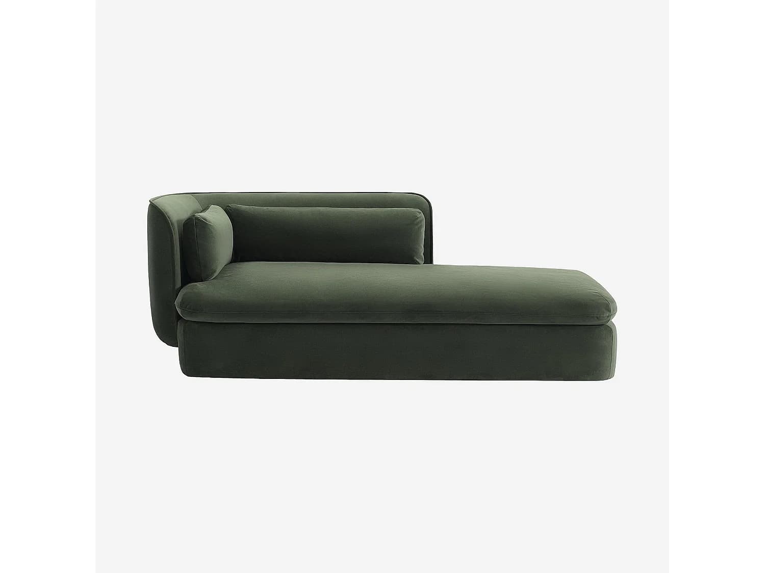 Habitat - Méridienne droite en tissu garnie de plumes - Vert kaki - Kalmia
