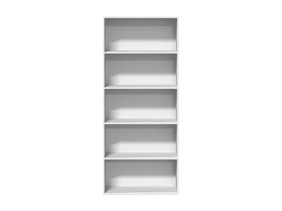 Bibliothèque 5 niveaux en bois Klazo L80xH189xP30 - Style Classique-Couleur Blanc