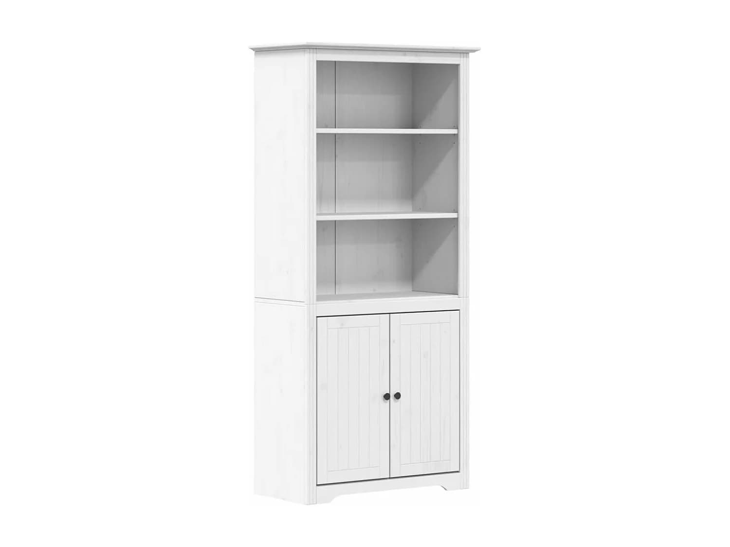 Bibliothèque BODO blanc 80 x 40x172 bois de pin massif