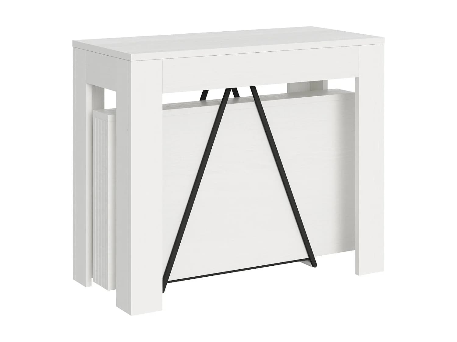 Console extensible 90x42/198 cm Scicca Small Frêne Blanc