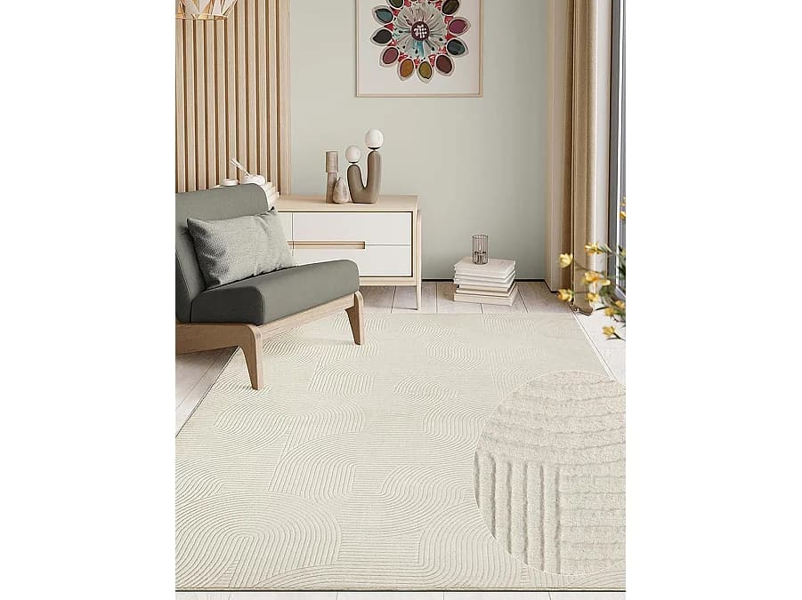 Tapis Rio salon antidérapant arc, Crème, 300 x 400 cm