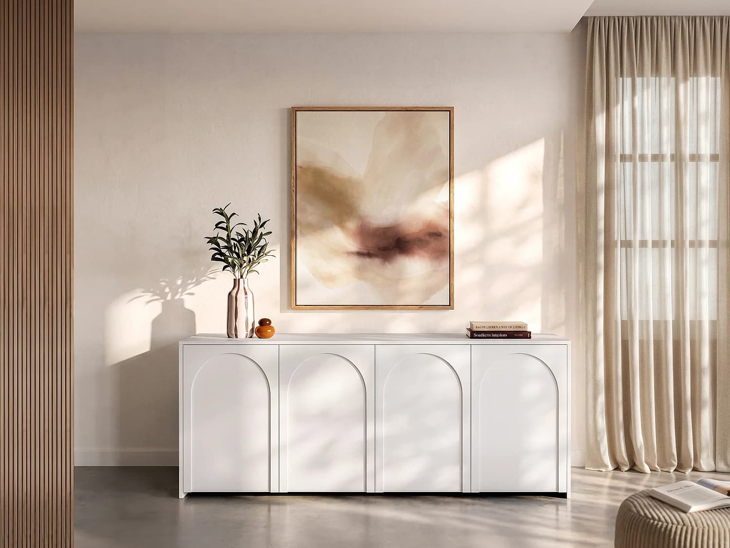 Buffet avec 4 portes - Blanc - NALYRA de Maison Céphy