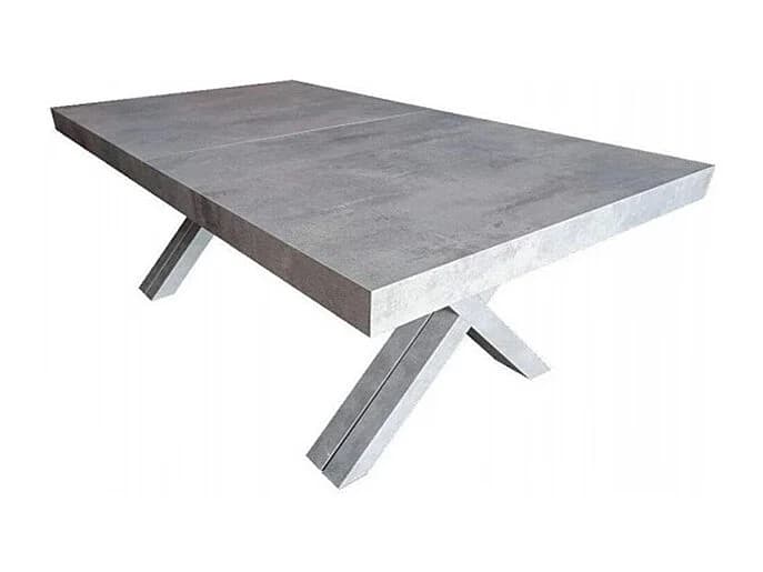 Table à rallonge en bois de beton 160x90 cm - 410x90 cm - GALLIPOLI