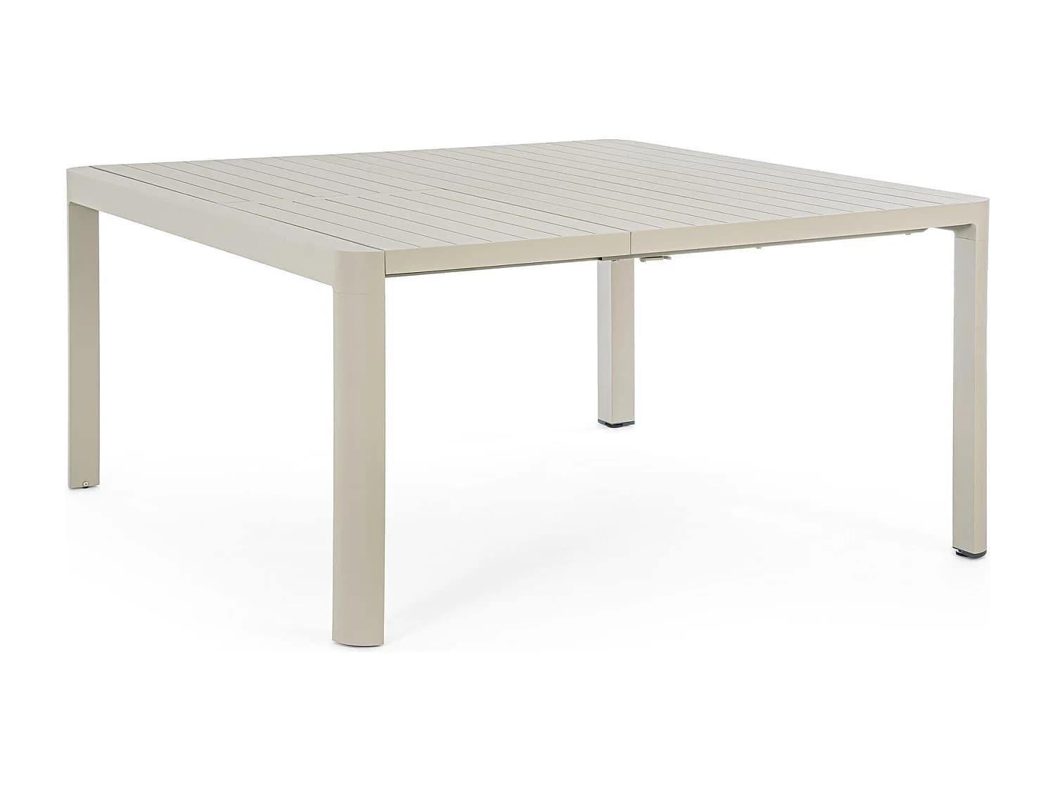 Table à rallonge en aluminium gris tourterelle 149×97 cm - 149×149 cm - KIPLIN