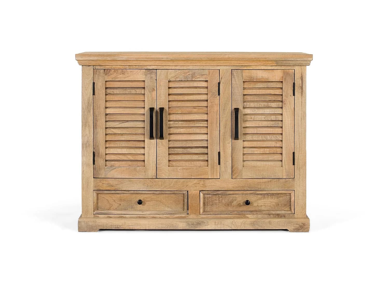 Buffet en bois de manguier, style rustique contemporain - 90 x 120 x 40