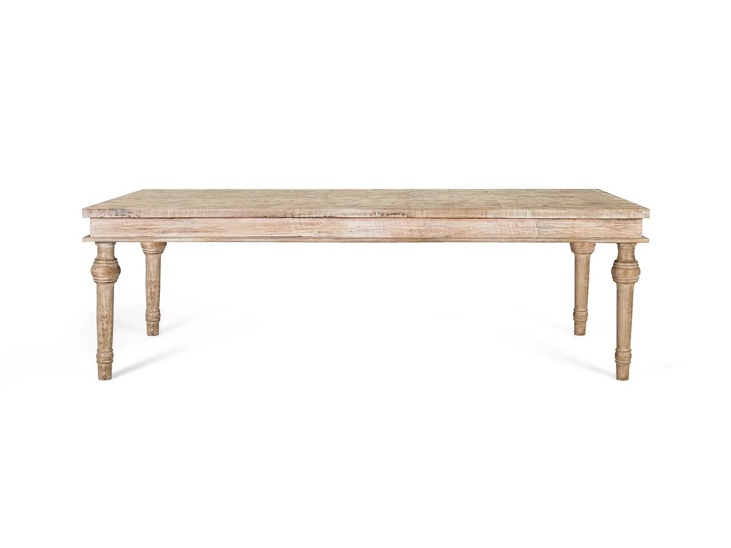 Tables de salle à manger en bois de manguier 200 cm, style rustique vintage - 76 x 200 x 100