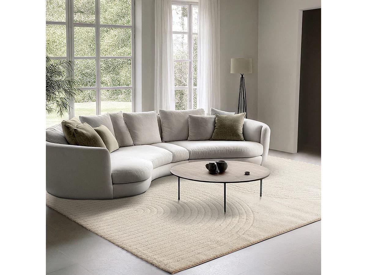 Tapis Elisa design géométrique, Crème, 240 x 340 cm