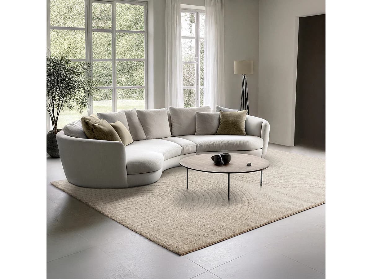 Tapis Elisa design géométrique, Beige, 240 x 340 cm