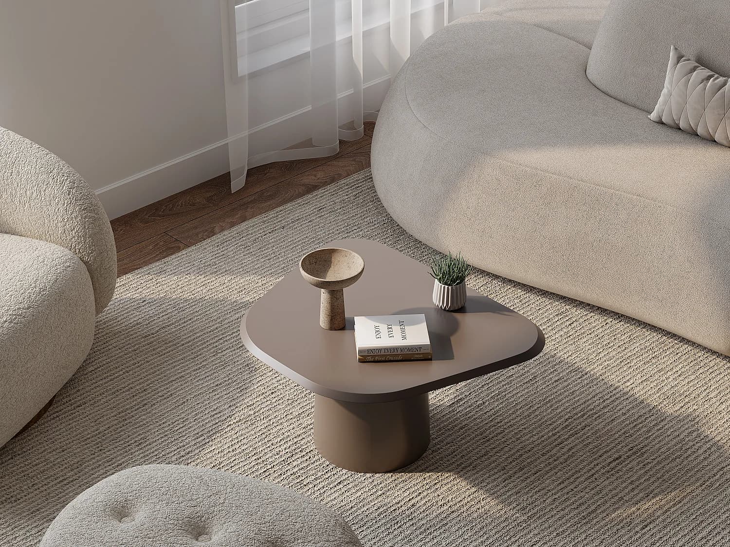 Table basse en métal - Taupe - ZINARA