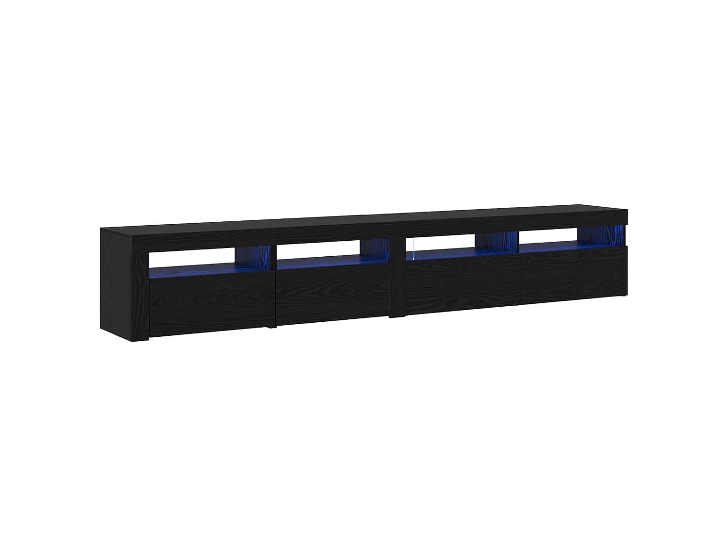 Meuble TV 2 pcs Chêne noir Bois d'ingénierie